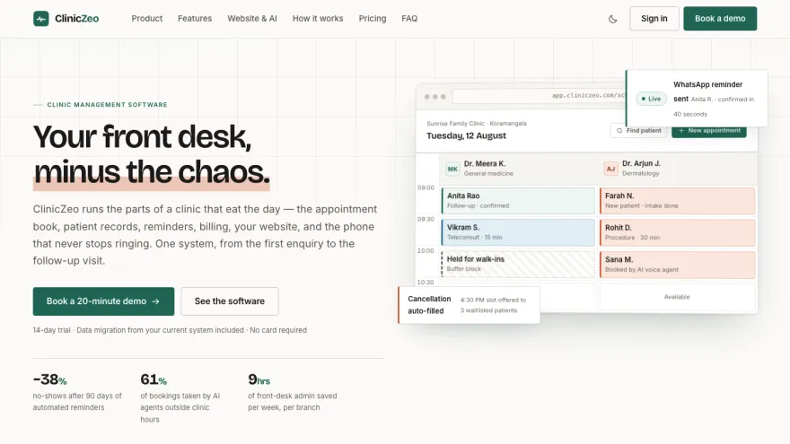 ClinicZeo interface