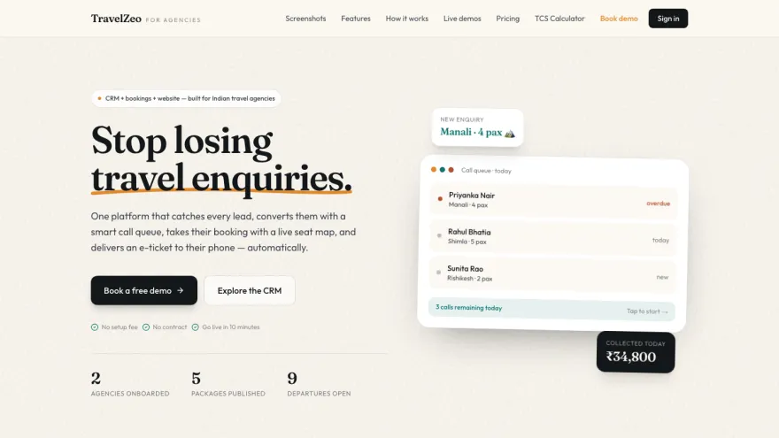 TravelZeo interface