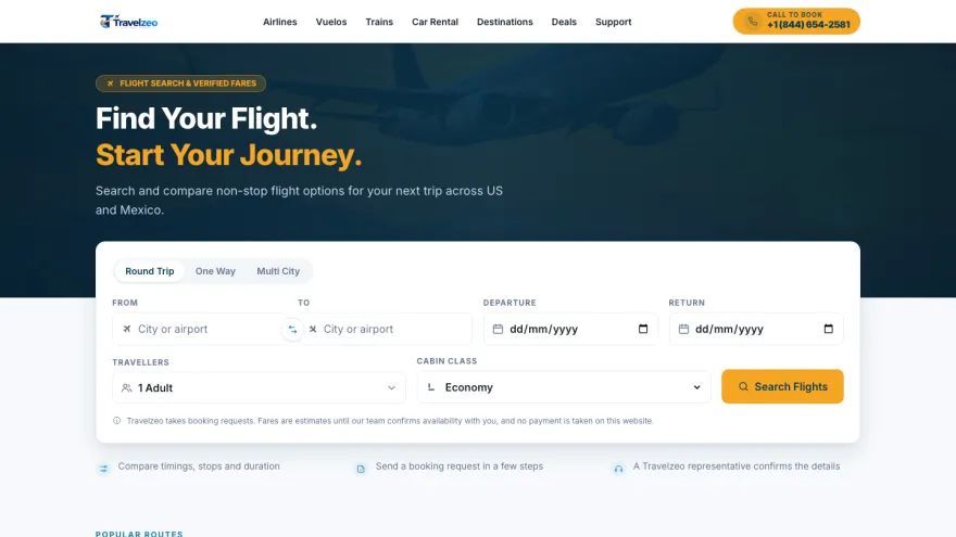 Travelzeo interface